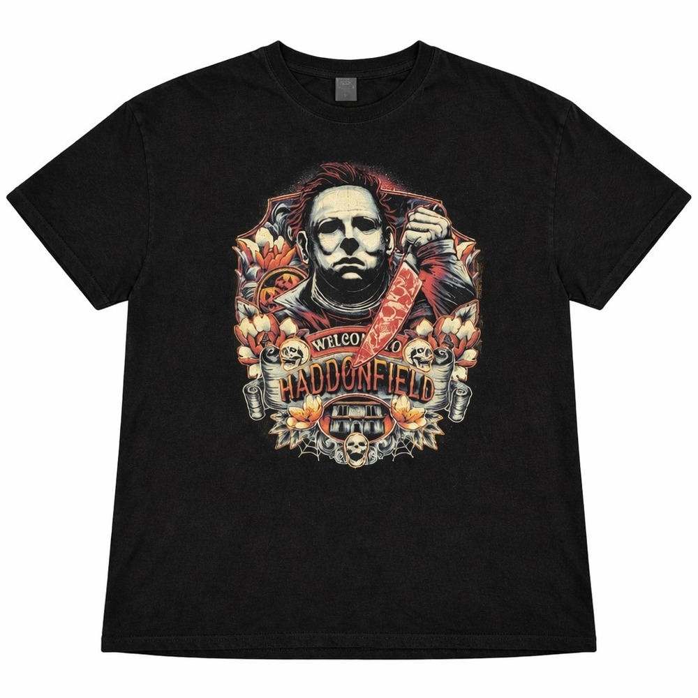 Halloween Michael Myers Welcome to Haddonfield Women's 2XL Graphic T-Shirt